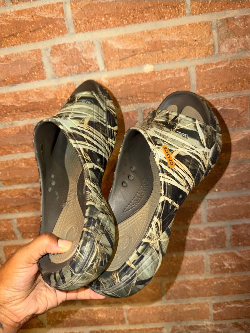 CROCS Realtree Style Camo Clog in Black and Tan